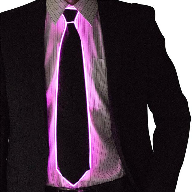 Voice-activated ray tie show costume props with music rhythm beat cold light voice control EL tie