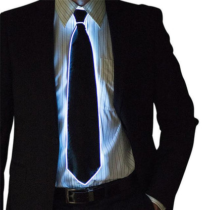 Voice-activated ray tie show costume props with music rhythm beat cold light voice control EL tie