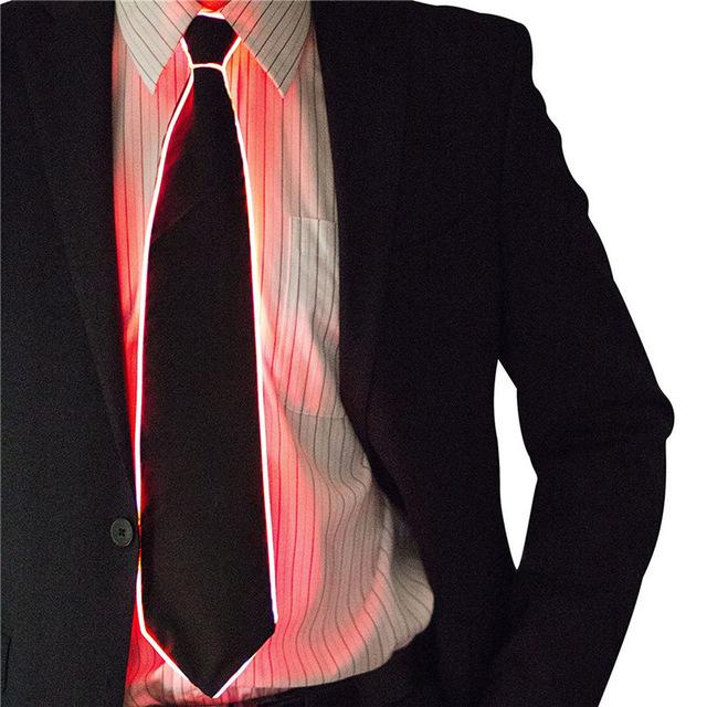 Voice-activated ray tie show costume props with music rhythm beat cold light voice control EL tie