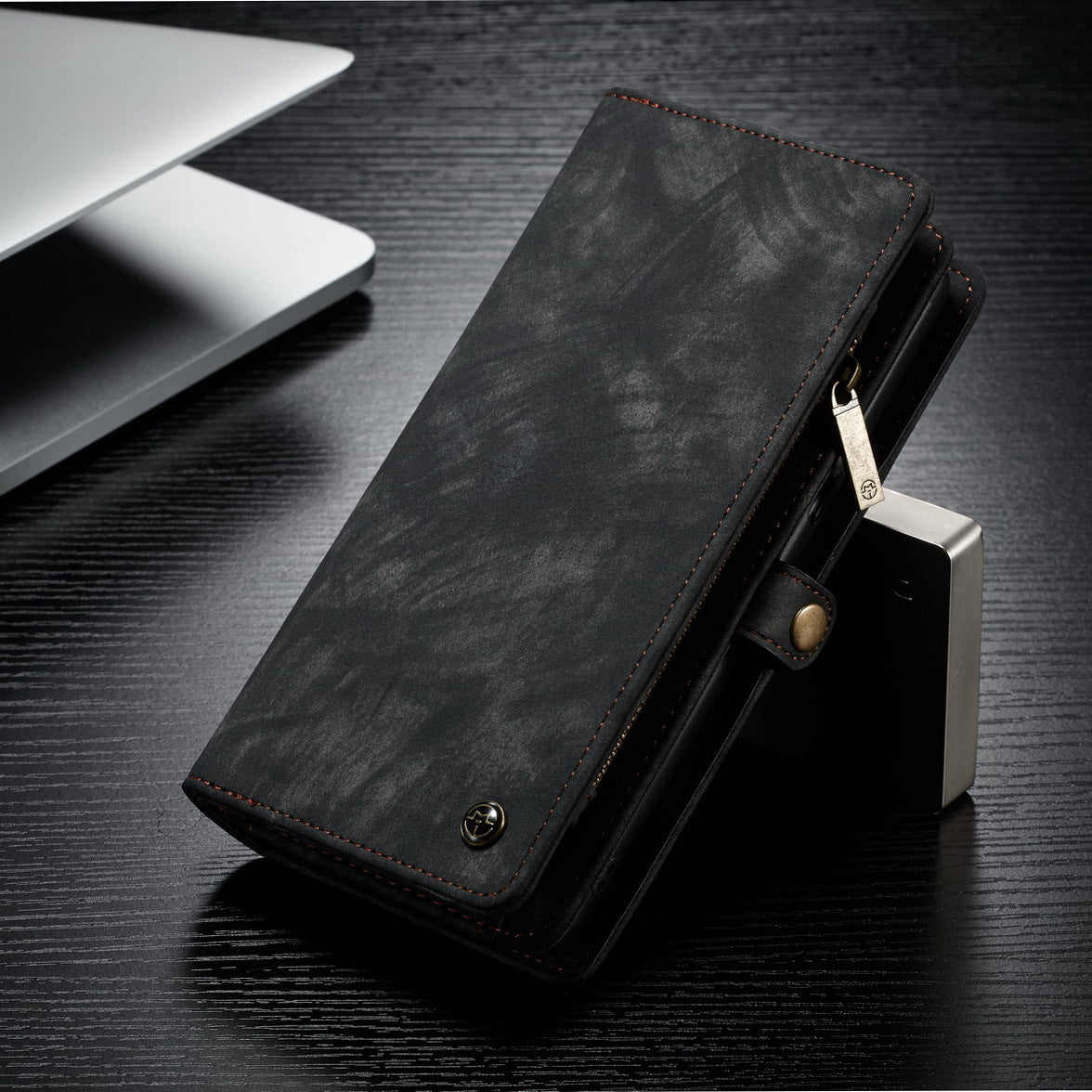 Compatible with Apple, Removable Leather Wallet Flip Stand Card Slot Case For iPhone