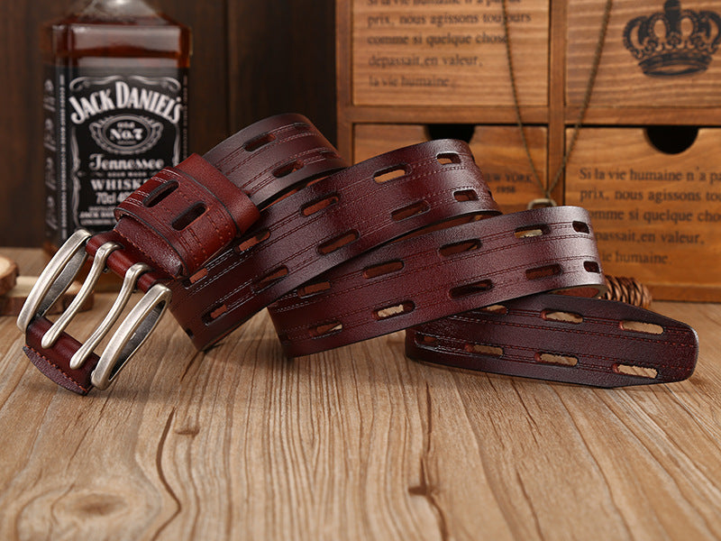 Fashion Retro Men's Casual Double Needle Belt