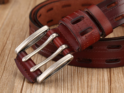 Fashion Retro Men's Casual Double Needle Belt