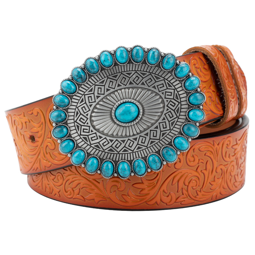 Embossed Women's Decorative Belt European And American Style Retro