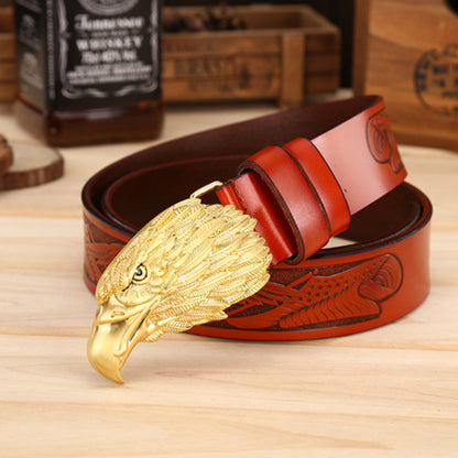 Personalized Eagle Head Buckle Men's Belt