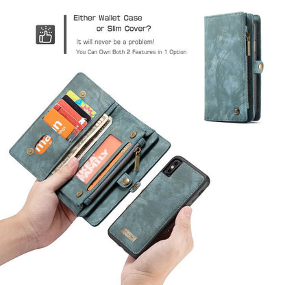 Compatible with Apple, Removable Leather Wallet Flip Stand Card Slot Case For iPhone