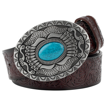 Embossed Women's Decorative Belt European And American Style Retro