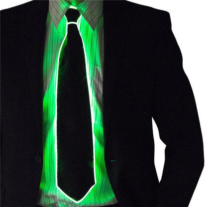 Voice-activated ray tie show costume props with music rhythm beat cold light voice control EL tie