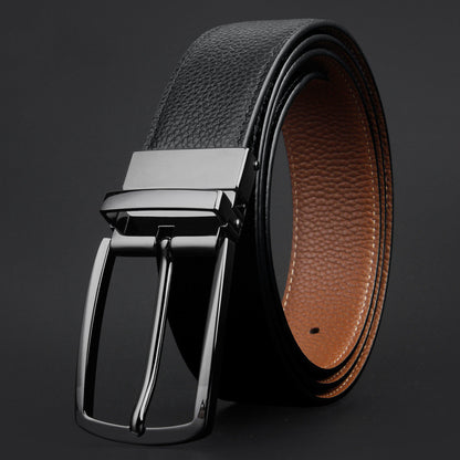 Men's revolving pin clip buckle belt