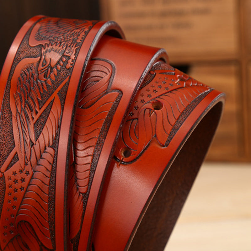 Personalized Eagle Head Buckle Men's Belt