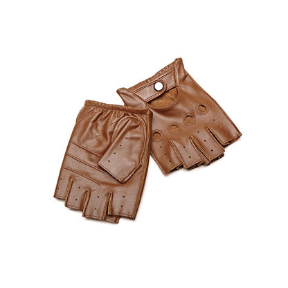 Goatskin Half-finger Outdoor Riding Leather Gloves