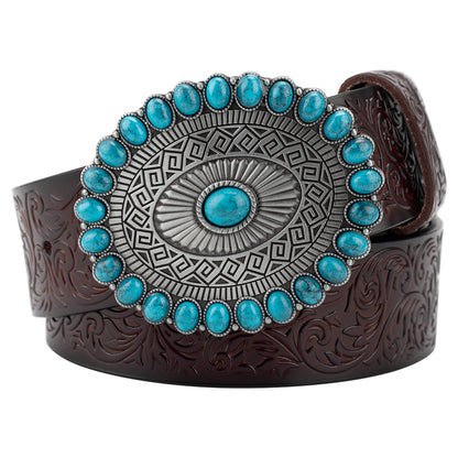 Embossed Women's Decorative Belt European And American Style Retro