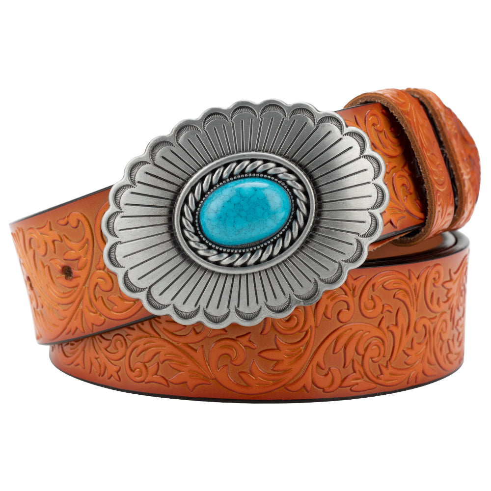 Embossed Women's Decorative Belt European And American Style Retro